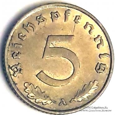 5 рейхспфеннингов 1938 г. (A)
