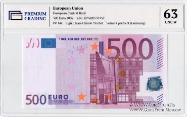 500 евро 2022 г. (Германия) Литера X