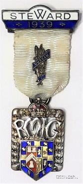 Знак RMIG 1939. STEWARD ROYAL MASONIC INSTITUTION FOR GIRLS.  – Королевский Масонский институт для девочек.