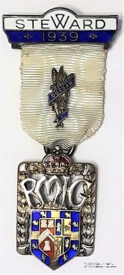 Знак RMIG 1939. STEWARD ROYAL MASONIC INSTITUTION FOR GIRLS.  – Королевский Масонский институт для девочек.
