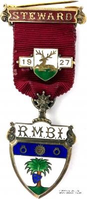 Знак RMBI 1927. STEWARD ROYAL MASONIC BENEVOLENT INST.  – Королевский Масонский Благотворительный институт
