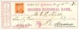 Банковский чек 1870 г.