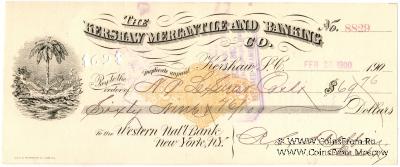 Банковский чек 1900 г.