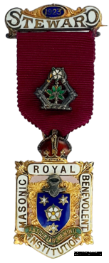 Знак RMBI 1923. STEWARD ROYAL MASONIC BENEVOLENT INST.  – Королевский Масонский Благотворительный институт