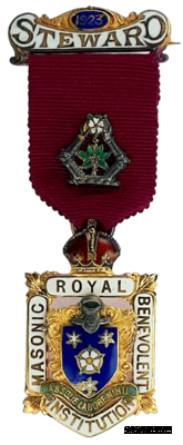 Знак RMBI 1923. STEWARD ROYAL MASONIC BENEVOLENT INST.  – Королевский Масонский Благотворительный институт